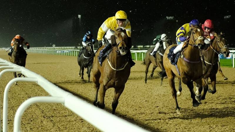 GLENDOWN wins in a snow blizzard at Southwell