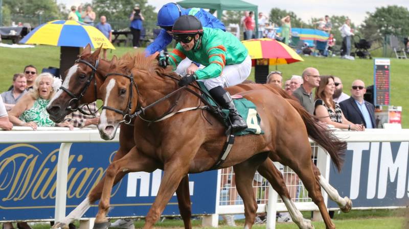 YERMANTHERE holds off a strong challenge to win at Ripon
